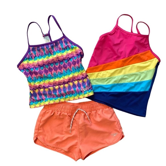 Speedo Swim Bundle Rainbow Colors Shorts and Tanks Sz Medium - Picture 1 of 9